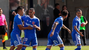 Guerra celebrando gol de la U ante Talleres